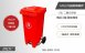 120公升二輪腳踏式垃圾桶-紅色